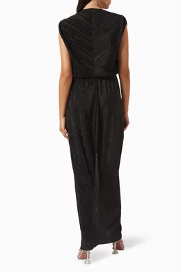 Buy Good American Black Always Fits Plisse Maxi Dress For Women Online |  Ounass Oman