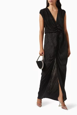 Buy Good American Black Always Fits Plisse Maxi Dress For Women Online |  Ounass Oman