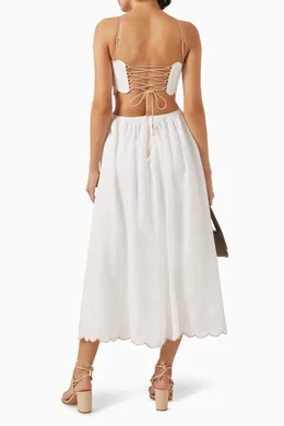 Buy Zimmermann Neutral Devi Scallop Midi Dress in Linen For Women Online |  Ounass Oman