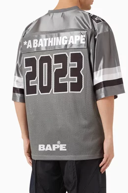 Buy A Bathing Ape Grey BAPE Football Jersey in Polyester For Men