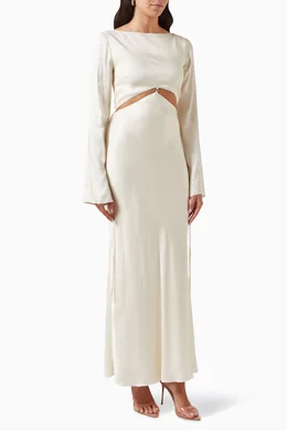 Buy Bec + Bridge White Diamond Days Maxi Dress in Satin For Women Online |  Ounass Oman