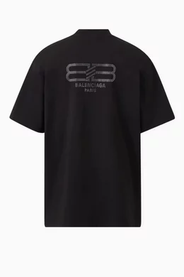 Buy Balenciaga Black BB Paris Strass Medium Fit T-shirt in