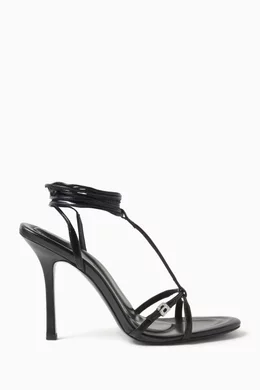 Buy Alexander Wang Black Lucienne 105 Strappy Sandals in Leather Online for Women Ounass Oman