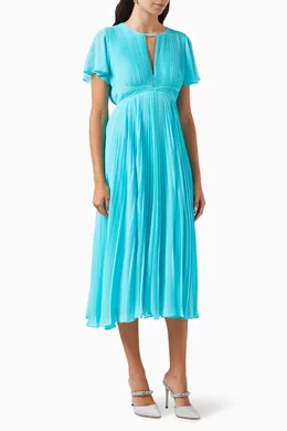 pleated georgette midi dress michael kors Michael Kors Pleated Leopard Print Georgette