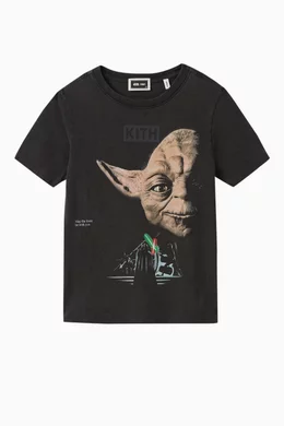 Buy Kith Black x Star Wars™ Yoda Vintage T-shirt in Cotton-jersey