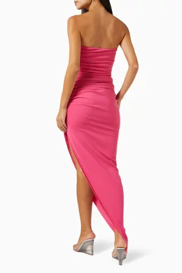 Buy Nicole Bakti Pink Strapless Maxi Dress in Stretch-crepe For Women  Online | Ounass Oman