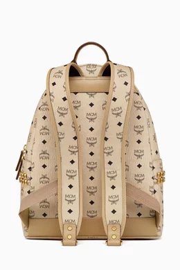 Mcm backpack beige medium hotsell