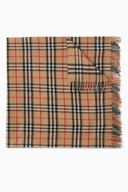 Buy Burberry Neutral Check Baby Blanket in Cashmere For UNISEX Online Ounass Oman