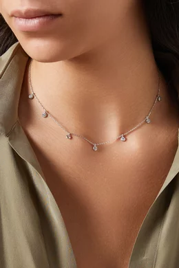 Buy KHAILO SILVER Silver Round Crystal Necklace in Sterling Silver Online for Women Ounass Oman