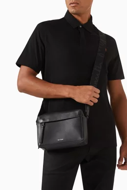 Buy Paul Smith Black Logo Crossbody Camera Bag in Leather For Men Online Ounass Oman
