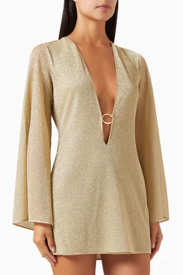 oseree gold dress Oseree Dress Metallic main image 1