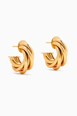 Mini Atik Hoop Earrings in Gold