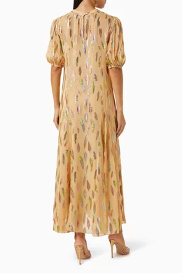 Buy Never Fully Dressed Neutral Bibi Maxi Dress in Jacquard For Women  Online | Ounass Oman