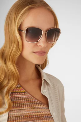 Buy Tom Ford Gold Fern Sunglasses in Metal For Women Online  display picture 2