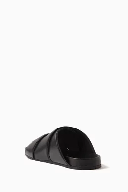 Buy Bottega Veneta Black Bridge Sandals in Calfskin Leather For
