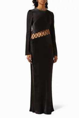 black silk and lace slip dress Scarlett Gasque TEMPTATION MINI SLIP DRESS IN Black main image 1