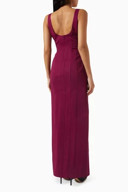 Buy Staud Burgundy Portrait Maxi Dress in Cotton Blend For Women Online |  Ounass Oman