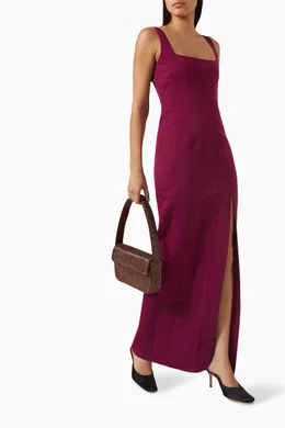 spree dress burgundy Jadee Long Sleeve Mini Dress Burgundy Floral main image 0