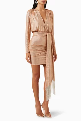 Buy Bronx and Banco Neutral Rihanna Embellished Mini Dress in Nylon For  Women Online | Ounass Oman