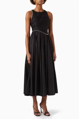 blue sleeve midi dress self-portrait - Blue Fine Lace Midi Dress