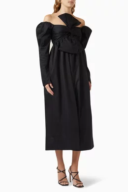aje valentina bow midi dress Aje Valentina Bow Midi Dress