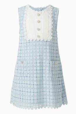 Buy Self Portrait Blue Heart Lace Dress For Girls Online | Ounass Oman
