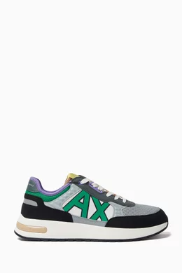 Buy Armani Exchange Multicolour Dusseldorf Logo Sneakers in Mixed Materials For Men Online Ounass Oman