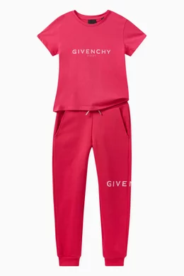 Buy Givenchy Pink Logo-print Sweatpants in Cotton For Girls Online