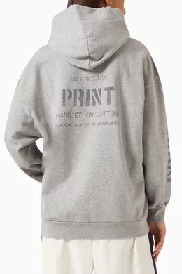 Buy Balenciaga Grey Small Fit Zip-up Hoodie in Cotton For Women