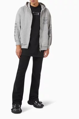 Buy Balenciaga Grey Small Fit Zip-up Hoodie in Cotton For Women