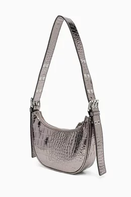 Versace jeans mock croc silver handbag hot sale