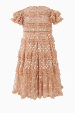 Buy Needle & Thread Neutral Vivian Embellished Dress in Tulle For Girls  Online | Ounass Oman