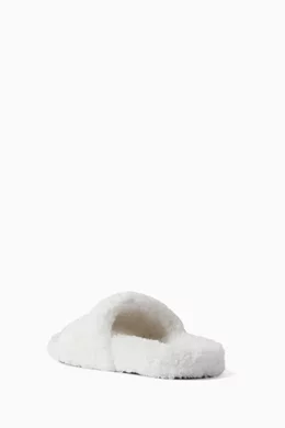 Buy Balenciaga White Political Campaign Furry Slide Sandals in
