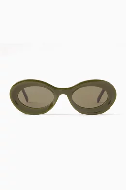 Buy LOEWE Green Oval Sunglasses in Acetate For Women Online  display picture 1