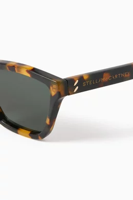 STELLA MCCARTNEY DARK HAVANA BROWN TORTOISESHELL GRADIENT BIO LENS & BIO ACETATE Stella Mccartney Bio-acetate Cat-eye Sunglasses In Dark  main image 2