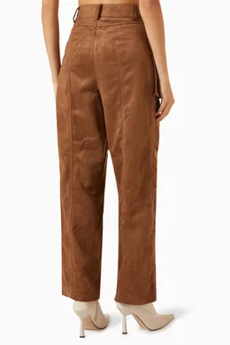 Buy LVIR Brown Cargo Pants in Faux-suede For Women Online Ounass