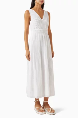 vince pleated double v neck dress VINCE Pink Magenta Double V Pleated Drop Shoulder Tunic Shift Dress XS =  0/2 