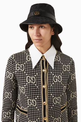 GUCCI GG CANVAS BUCKET HAT WITH DOUBLE G Gucci Gg Canvas Bucket Hat - Black | Editorialist main image 2