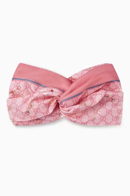 Buy Gucci Pink Headband in Laminated Horsebit & GG Print  display picture 1