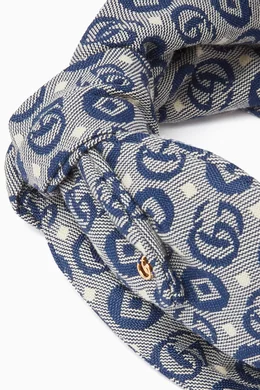 Gucci Geometric Patterned Headband Gucci Orange Silk G Cube Silk Headband – Boutique LUC.S main image 3