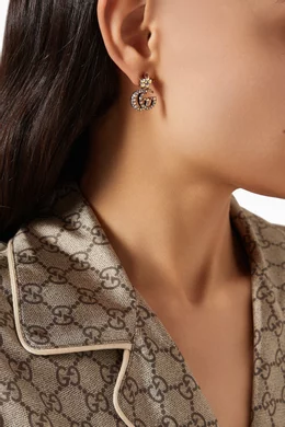 Gucci double g crystal earrings online