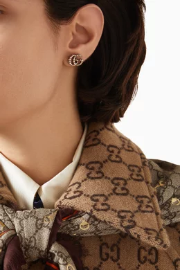 Buy Gucci Multicolour Double G Crystal Stud Earrings For Women Online Ounass Oman