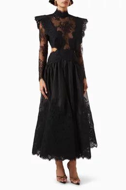 chinese dress ladies Zimmermann Burnout Sheath Dress Black