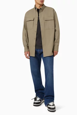 Buy Off White Neutral Military Overshirt in Cotton Online for Men Ounass Oman