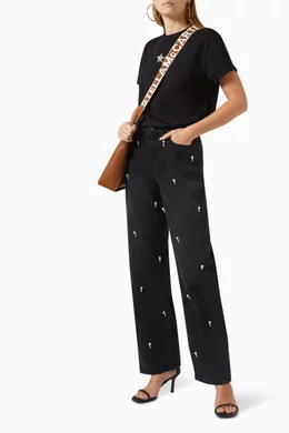 Buy Stella McCartney Black Pearl Mini Star T-Shirt in Cotton 