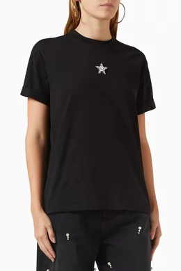 Buy Stella McCartney Black Pearl Mini Star T-Shirt in Cotton 