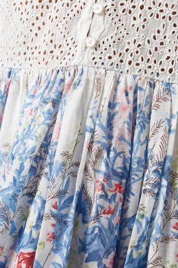 white christmas dresses By Timo Cotton Slub Shift Dress Botanic main image 1
