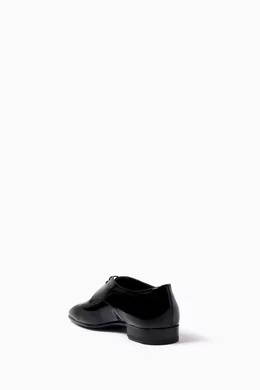 Buy SAINT LAURENT Black Gabriel Derby Shoes in Leather For 