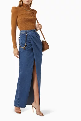 スカート ELISABETTA FRANCHI Woman Skirt Blue GOT95 DC8 ELISABETTA FRANCHI Woman Skirt Blue GOT95 DC8 (ELISABETTA