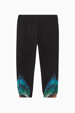 Buy Marcelo Burlon Black Wings print Sweatpants in Cotton Online for Boys Ounass Oman